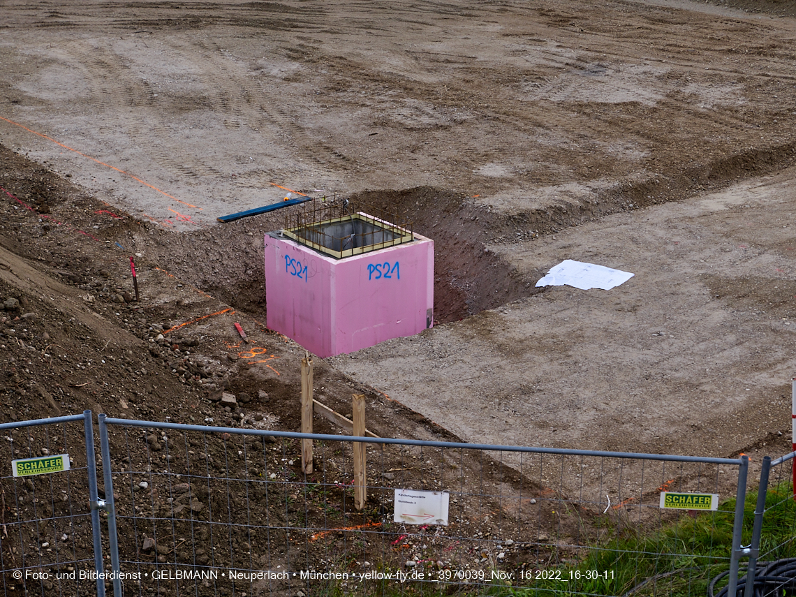 16.11.2022 - Baustelle an der Quiddestraße Haus für Kinder in Neuperlach